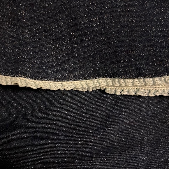 Vintage Dex below the knee stretchy denim skirt with lcd trim - Picture 2 of 6